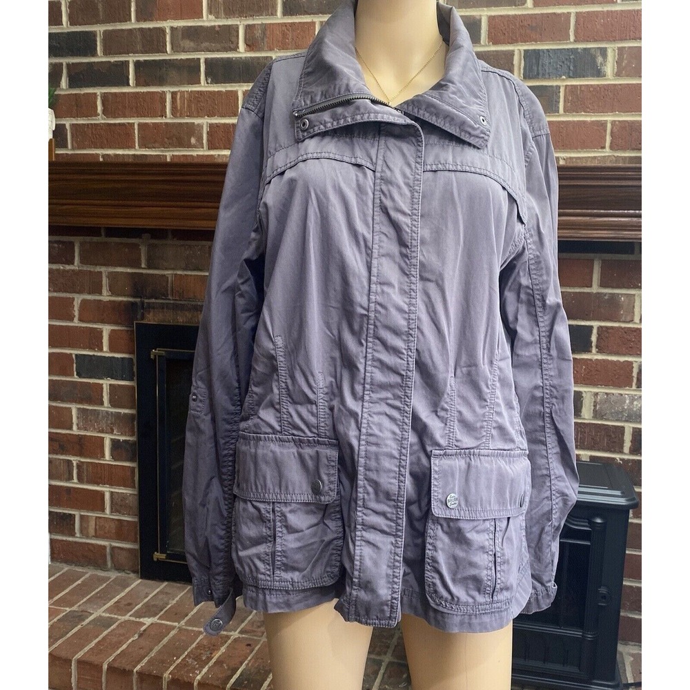Eddie Bauer Women's Zip/Snap Closure Inside Draw String Cotton Size XL Pre Owned